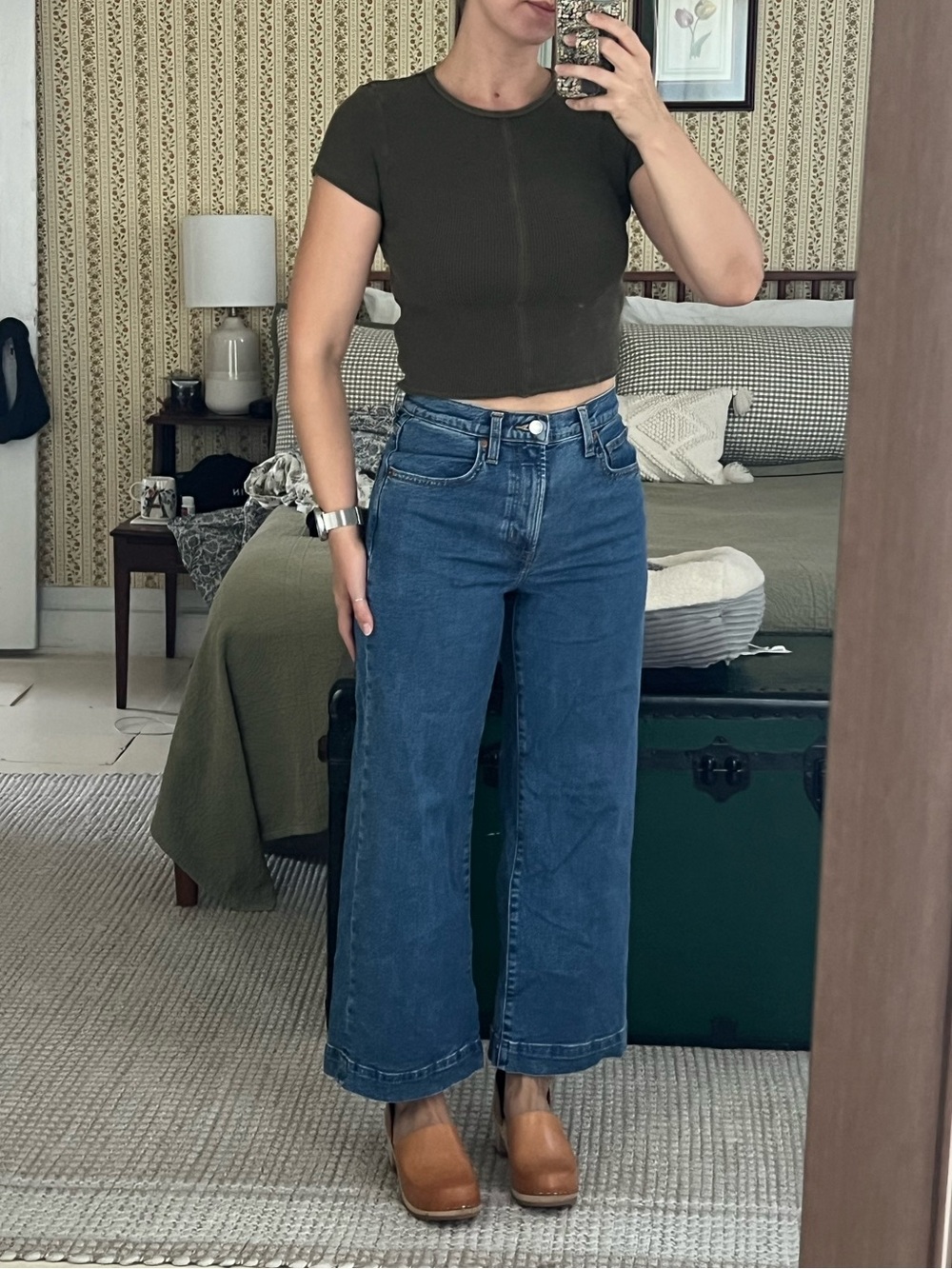 Madewell Olive Green Short Sleeve Waffle Tee